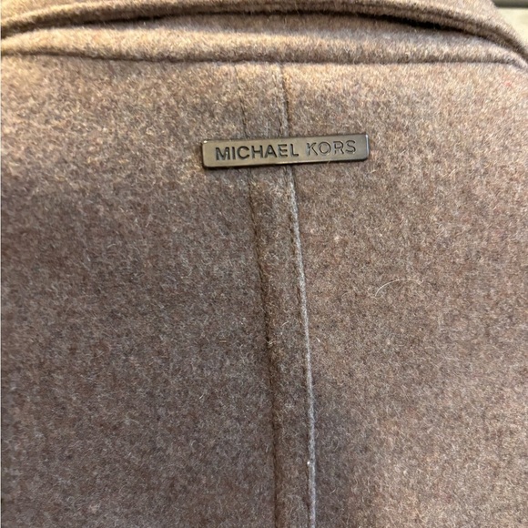Michael Kors Brown Wool Button Up Lined Winter Warm Top Coat Jacket Women's Xl - Picture 5 of 8
